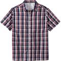 Men's Big & Tall Short-Sleeve Plaid Sport Shirt by KingSize in Navy Plaid (Size 9XL)