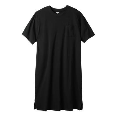 Men's Big & Tall Lightweight t-shirt nightshirt by KingSize in Black (Size L/XL)