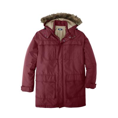 Men's Big & Tall Arctic Snorkel Parka by KingSize in Burgundy (Size XL) Coat