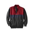 Men's Big & Tall Full-Zip Fleece Jacket by KingSize in Heather Charcoal Colorblock (Size 2XL)