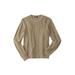 Men's Big & Tall Shaker Knit Crewneck Sweater by KingSize in Khaki Marl (Size 8XL)