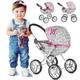 Kinderplay Dolls Pram | Toy Pram | Baby Doll Pram - Toy Pushchair | Dolls Buggy | Dolls Pushchair | Dolls Pram Handle high 54cm, model KP0260S