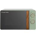 Russell Hobbs RHMM713MG-N 17 Litre Matt Green Manual Microwave with Wood Effect handle and dials