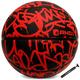 AND1 Fantom Rubber Basketball & Pump (Graffiti Series)- Official Size 7 (29.5”) Streetball, Made for Indoor and Outdoor Basketball Games (Red)