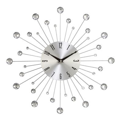 Silver Glam Metal Wall Clock by Quinn Living in Silver