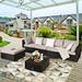 Costway 6PCS Outdoor Patio Rattan Furniture Set Cushioned Sectional - See details