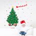 Walplus Christmas Santa Sleigh Tree Wall Sticker Wall Art Home Decor