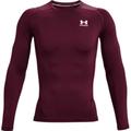 Under Armour Men's Armour HeatGear Compression Long-Sleeve T-Shirt, Maroon (609)/White, X-Large