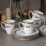 Noritake Charlotta Holiday Harvest Coffee Mugs, 12 oz. Porcelain/Ceramic in Brown/White/Yellow | 4 H x 3.75 W in | Wayfair 1716-502E