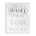 Stupell Industries Vintage Boutique Wash Soak Relax Bathroom Typography by Nina Pierce - Graphic Art on Canvas in Gray | Wayfair af-966_wd_10x15