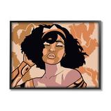 Stupell Industries Disco Party Abstract Female Portrait Orange Patterns by Marcus Prime - Graphic Art on Canvas in Brown | Wayfair af-950_fr_24x30