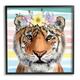 Stupell Industries 50_Jungle Tiger Chic Purple Yellow Floral Crown Stripes Stretched Canvas Wall Art By ND Art in Brown | Wayfair ai-793_fr_12x12