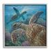 Stupell Industries 27_Sea Turtle Pair Coral Reef Ocean Life Scene Stretched Canvas Wall Art By Collin Bogle in Brown | Wayfair ai-770_gff_17x17