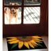 Toland Home Garden Sunflowers On Black 30 in. x 18 in. Non-Slip Door Mat in Black/Brown/Orange | 30 H x 18 W in | Wayfair 800037