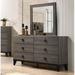 Red Barrel Studio® Gulian 6 Drawer 61" W Double Dresser w/ Mirror Wood in Brown/Gray/White | 36 H x 61 W x 15 D in | Wayfair