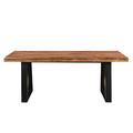 Loon Peak® Larae 80" Sheesham Solid Wood Dining Table Wood/Metal in Brown | Wayfair A8A0C7D4F124403EBFCEAE3AD1CDEC2E