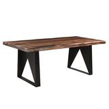 Loon Peak® Larae 80" Sheesham Solid Wood Dining Table Wood/Metal in Brown | Wayfair A8A0C7D4F124403EBFCEAE3AD1CDEC2E