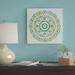 Red Barrel Studio® Lakai Circle VI by Kathrine Lovell - Wrapped Canvas Painting Canvas in Blue/White/Yellow | 18" H x 18" W x 1.5" D | Wayfair