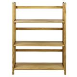 3-Shelf Folding Stackable Bookcase 27.5" Wide-Natural by Casual Home in Natural