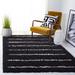 Black/White 96 x 1.77 in Indoor Area Rug - Latitude Run® Venus Shag 604 Area Rug In Black/Ivory Polypropylene | 96 W x 1.77 D in | Wayfair