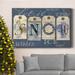 The Holiday Aisle® Snow Tags Premium Gallery Wrapped Canvas - Ready To Hang Canvas, Solid Wood in Blue/Green/Red | 12 H x 8 W x 1 D in | Wayfair