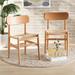 Corrigan Studio® Aleece Mid-Century Modern Hemp & Wood 2-Piece Dining Chair Set Wood in Brown | 29.9 H x 18.7 W x 18.2 D in | Wayfair