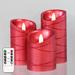 The Holiday Aisle® 3 Piece Unscented Pillar Candle Set Paraffin in Red | 10.5 H x 3.75 W x 7 D in | Wayfair 20D7F3D36C5A45C7AF1AD2759956C24C