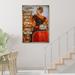 Trinx Girl On Red Vespa - Country Roads Take Me Home Gallery Wrapped Canvas - People Illustration Decor, Brown & Red Corridor Decor Canvas | Wayfair