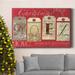The Holiday Aisle® Noel Tags Premium Gallery Wrapped Canvas - Ready To Hang Canvas, Solid Wood in Blue/Green/Red | 8 H x 12 W x 1 D in | Wayfair
