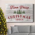 The Holiday Aisle® Farm Fresh Christmas Trees Premium Gallery Wrapped Canvas - Ready To Hang Canvas, in Green/Red | 27 H x 18 W x 1 D in | Wayfair