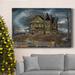 The Holiday Aisle® Haunted House Premium Gallery Wrapped Canvas - Ready To Hang Metal in Brown | 48 H x 32 W x 1 D in | Wayfair