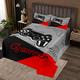 Loussiesd Player Bed Bedspread for Boys Teenagers Game Quilted Bedspread Single Quilted Bedspread Video Game Home Player Games Quilt Children Toddler 2pcs with 1 Pillowcase Black Red Gray