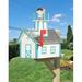 Amish Mailbox, Handmade, w/ Solar Lighthouse Plastic in Blue | 12 H x 22 W x 22 D in | Wayfair 181J0