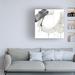 Orren Ellis Swath IX by June Erica Vess - Wrapped Canvas Painting Canvas, Wood in Gray/White | 18 H x 18 W x 2 D in | Wayfair