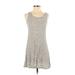 Olivia Rae Casual Dress - A-Line Scoop Neck Sleeveless: Tan Print Dresses - Women's Size Small