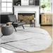 Gray/White 48 x 0.31 in Area Rug - Wrought Studio™ Amii Contemporary Performance Ivory/Gray/Charcoal Area Rug, | 48 W x 0.31 D in | Wayfair