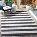 Black/White 67 x 48 x 0.02 in Area Rug - Breakwater Bay Areebah Striped Ivory/Black Area Rug | 67 H x 48 W x 0.02 D in | Wayfair