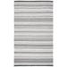 White 36 x 0.2 in Indoor Area Rug - Foundry Select Striped Kilim 102 Area Rug In Black/Ivory Polyester | 36 W x 0.2 D in | Wayfair