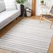 Gray/White 96 x 0.2 in Indoor Area Rug - Foundry Select Striped Kilim 106 Area Rug In Grey/Ivory Polyester | 96 W x 0.2 D in | Wayfair