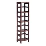 4-Shelf Narrow Shelving Unit Bookcase Tower in Espresso - 11.2"D x 13.5"W x 55"H