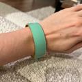 J. Crew Jewelry | J. Crew Teal Aqua Green Enamel Bangle Bracelet With Dustbag | Color: Gold/Green | Size: Os