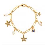 Kate Spade Jewelry | Kate Spade Sea Star Crab Starfish Charm Bracelet | Color: Blue/Gold | Size: Os