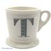 Anthropologie Dining | Anthropologie T Monogram Mug White Black Coffee Tea Ceramic Letter T | Color: Black/White | Size: Os