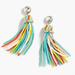 J. Crew Jewelry | J Crew Fun Tassel Drop Earrings #G6837 Crystal Top Multicolor Beads | Color: Blue/Red | Size: Os