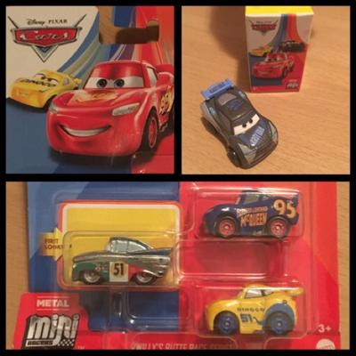 Disney Toys | 4 Cars Metal Mini Racers Disney Pixar Die Cast Lot | Color: Blue/Red | Size: Metal Mini Racer