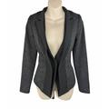 Anthropologie Jackets & Coats | Anthropologie Elevenses Wool Tuxedo Blazer Gray Black 2 Xs 2fer | Color: Black/Gray | Size: 2