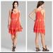 Free People Dresses | Free People Aphrodite Tie Dye Gauze Pimento Orange Red Dress. Sz S | Color: Orange/Red | Size: S