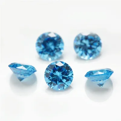 Pierres Précieuses Synthétiques pour Bijoux Tanzanite Verte Bleu de Mer Coupe Ronde Pierre