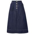 Monsoon Ladies Denim Midi Skirt in Organic Cotton Womens Size 10 - Indigo Casual Hight Waist