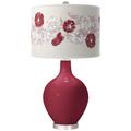 Antique Red Rose Bouquet Ovo Table Lamp